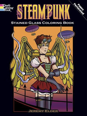 Steampunk Stained Glass Coloring Book